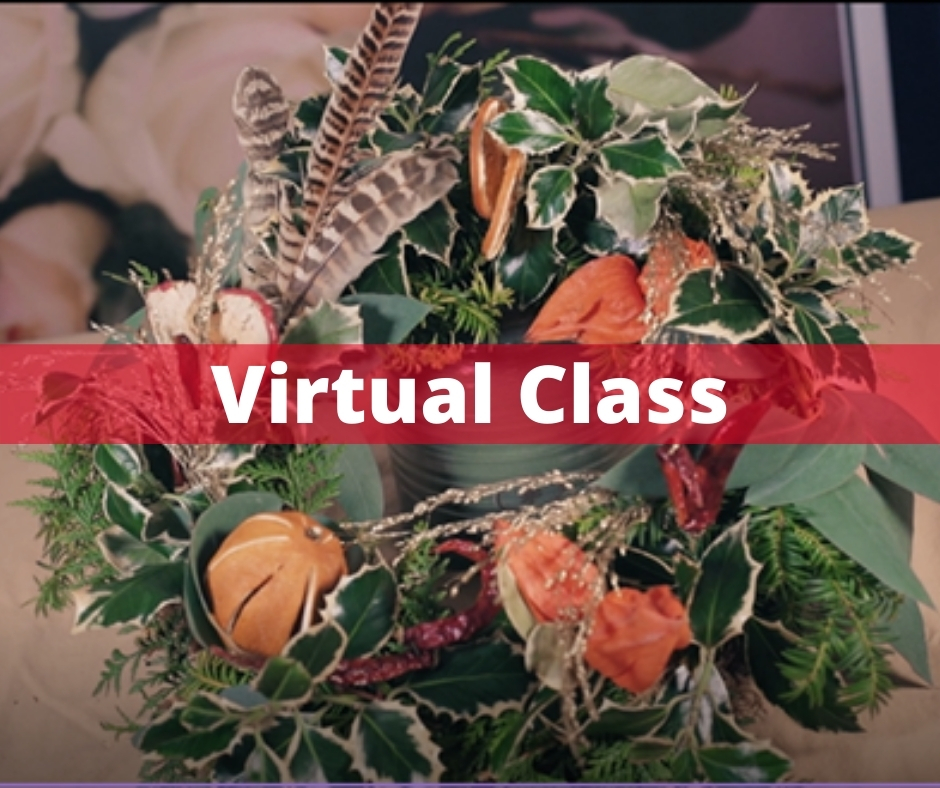 Virtual Online Class to make a Christmas Door Wreath